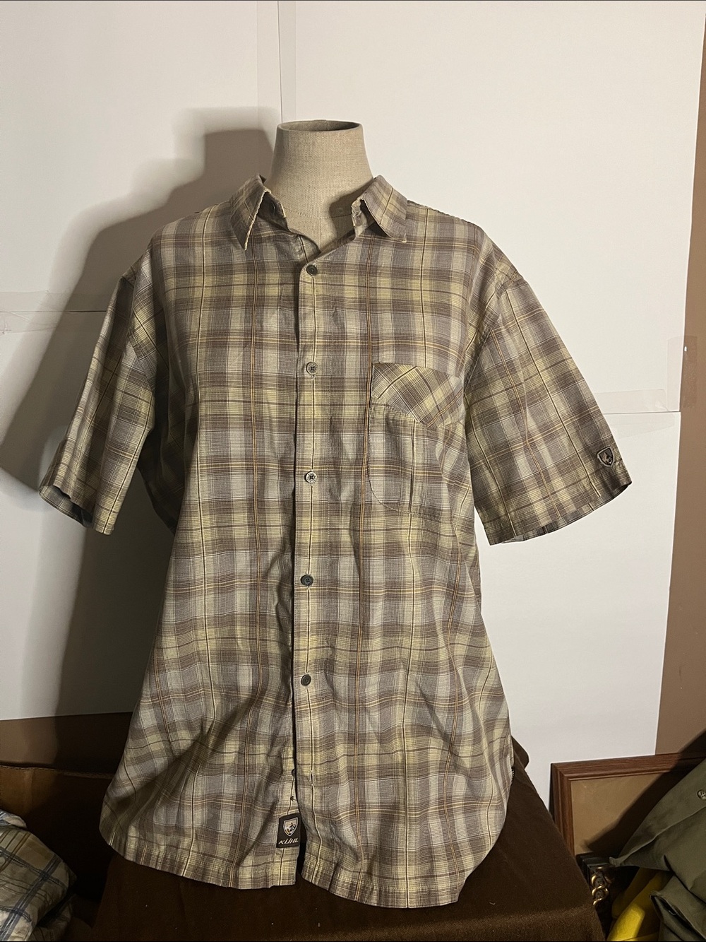 😀Casual button down "Eluxur" tartan pattern summer ready quality